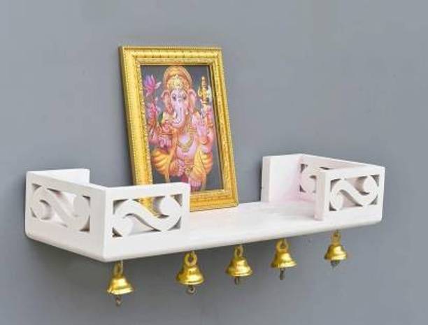 KHANSHOPEE Wall shelf Home temple bell shelf temple home mandir pooja ghar MDF MDF (Medium Density Fiber) Wall Shelf