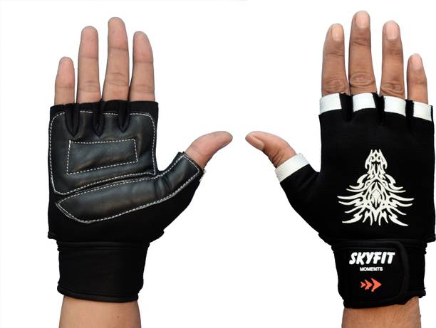 स्काईफिट Lycra gym gloves with wrist Support जिम और फिटनेस दस्ताने
