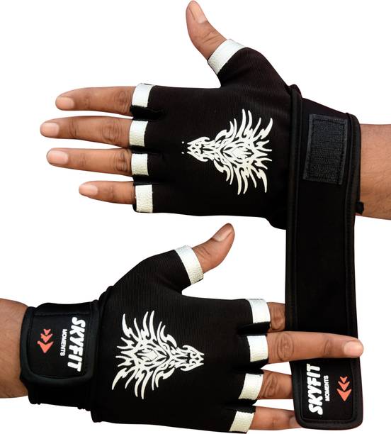 SKYFIT Comfortable Leather Padded Gym Sports Gloves Gym & Fitness Gloves