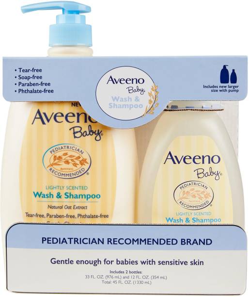 Aveeno Baby Wash & Shampoo, Combo Pack, 976ml & 354ml (1330 ML)