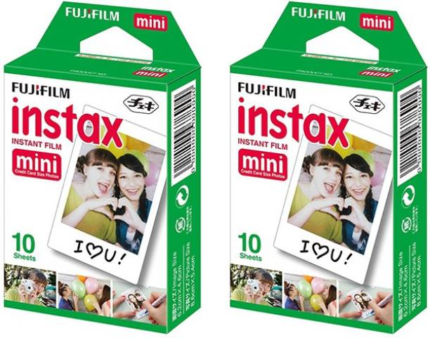 FUJIFILM Mini 2 Pack of 10 Sheets Instant Film with diamond Red Photo Album 64-Sheets Film Roll