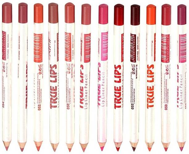 ADJD True Lips Lip Liner Pencil, Velvet Finish, Set of 12