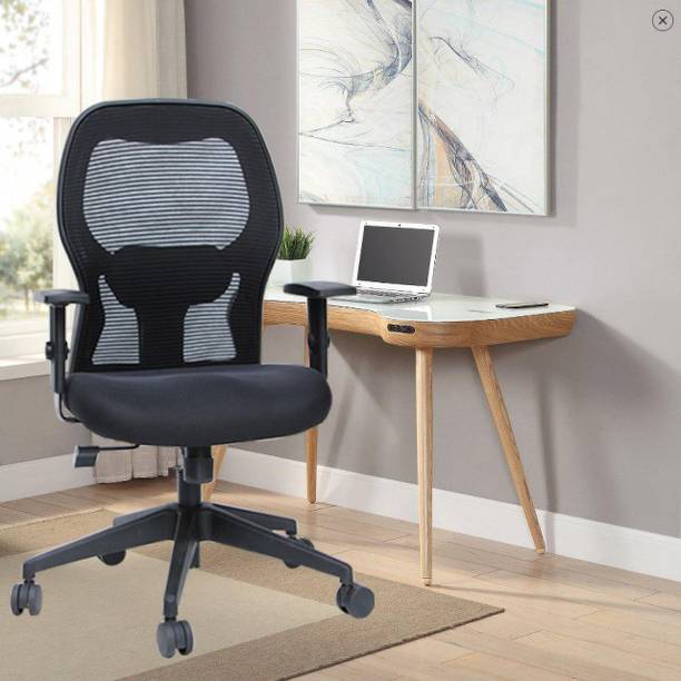 DUREJA INTERNATIONAL Marble ( medium back ) revolving chair with adjustable armrest , and adjustable lumber support Nylon Office Visitor Chair