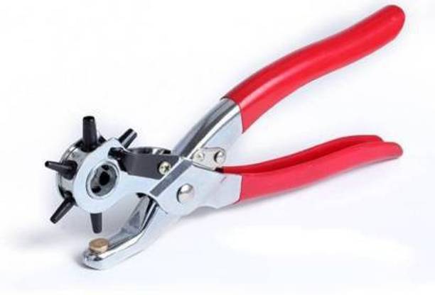 GaxQuly Heavy Rotary Leather Hole 6 Sizes Punch Tool for Belts, Watch Bands, Dog Collars, Saddles, Fabric, Home or Craft Projects Pincer Plier (Length : 8.66 inch) Punch Plier