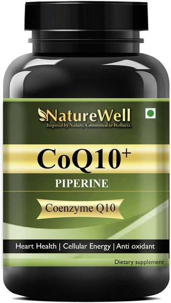 Naturewell 120mg Coenzyme Q10 Capsules with Piperine Supplement for Heart Health Ultra