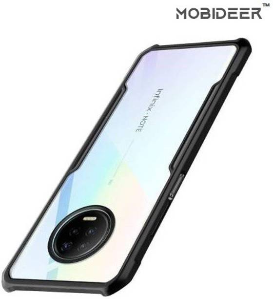 MOBIDEER Back Cover for Infinix Note 7, Transparent Hybrid Hard PC Back TPU Bumper