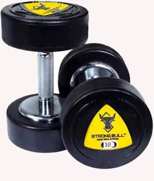YMD Rubber Dumbbell FOR GYM & HOME EXERCISE 10 KG 2 pcs Muscle Building Fixed Weight Dumbbell