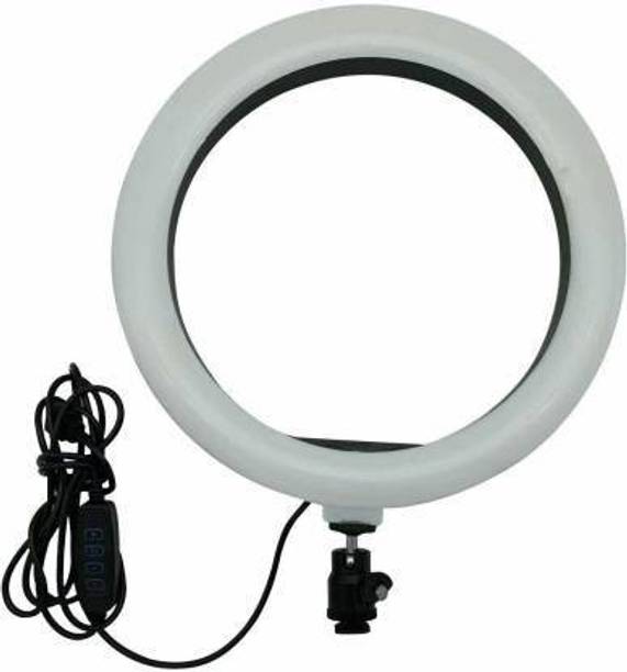 ashaworld LED Ring Light 10 Inch With Cell Phone Holder Without Tripod Stand Flash Ring Flash (White) Ring Flash
