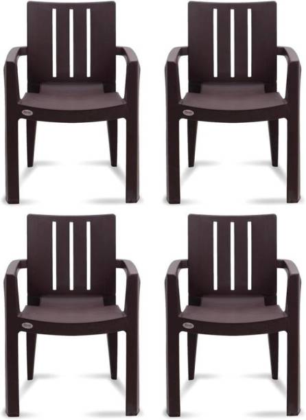 Supreme KENT BROWN SET OF 4 CHAIR FULLY COMFORT nd weight bearing capacity 200 kg outdoor chair Plastic Outdoor Chair