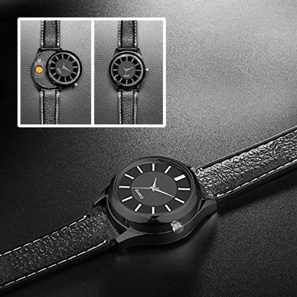 Exquisite USB RECHARGEABLE CIGARETTE CIGAR LIGHTER WATCH NOVELTY COOL LIGHTERS WINDPROOF FLAMELESS UNIQUE DESIGNER WRISTWATCHES USB Black Lighter_i Cigarette Lighter