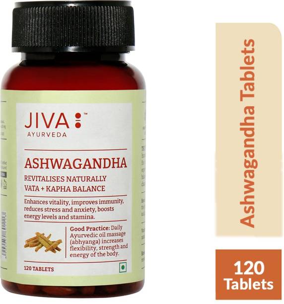 JIVA Ashwagandha Tablet - Revitalise Body & Mind - 120 Tablets - Pack of 1