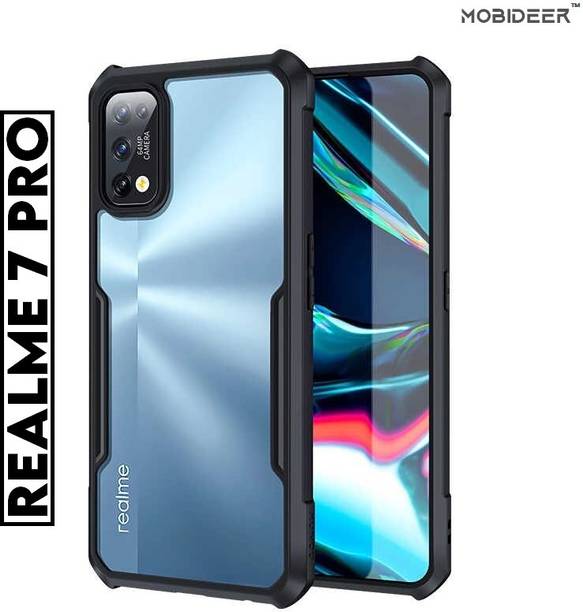 MOBIDEER Back Cover for Realme 7 Pro, Transparent Hybrid Hard PC Back TPU Bumper