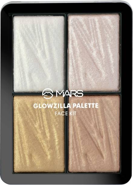 MARS 4 Shade Illuminating Glow Brick Highlighter Palette Blusher GlowZilla Face Kit  Highlighter