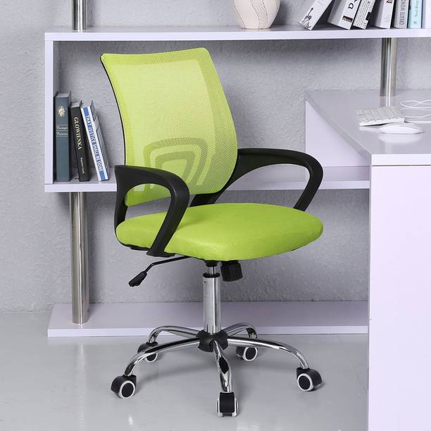 Finch Fox Modern Swivel Low Back Executive Ergonomic Computer Desk Mesh Fabric Chair in Parrot Green Color Fabric Office Arm Chair