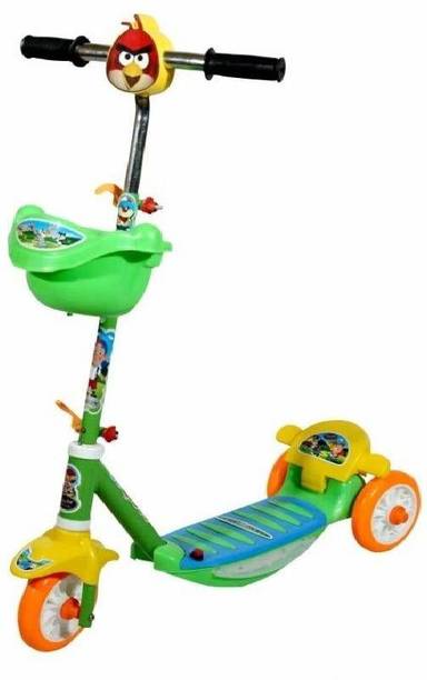 JoyRide Three Wheel Kick Scooter for Boys and Girls with Adjustable Height,Storage Basket , Foot Break (3 Years-8 Years)