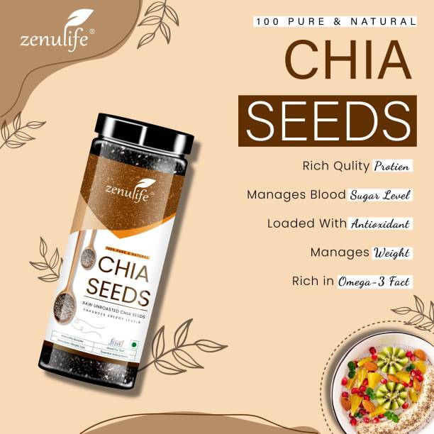 zenulife Raw Chia Seeds for Weight Loss with Omega 3 Chia Seeds