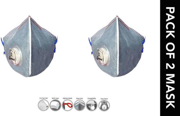 Venus Safety and Health Adjustable Nose Clip Mask Breathable Face Mask Universal Size Mask Large Mask Multi Layer Protective Fabric N95 Mask For Men Women Kids Cotton Mask Anti Pollution Mask Anti Virus Mask With Adjustable Head Loop Ear Loop Reusable Mask Pack of 2 Mask Water Resistant Washable Mask Grey Mask Reusable, Washable, Water Resistant