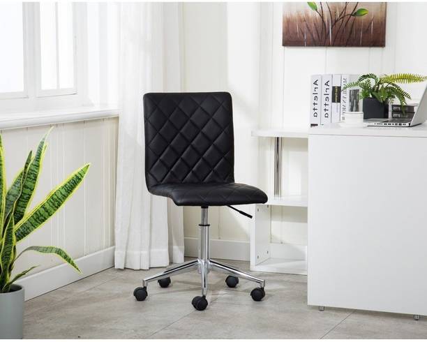 Finch Fox Low Back Home Leatherette Executive Desk Office Chair For Conference Chair, Doctor In Black Color Leatherette Office Executive Chair