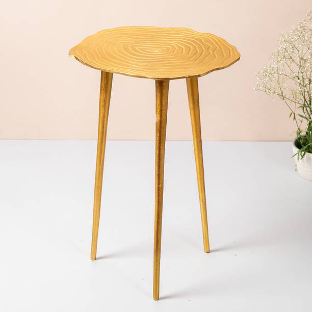 nestroots Meatillic Side Table for Living Room(Gold,21in,Pre-Assembled) Living & Bedroom Stool