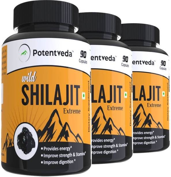 Potentveda Shilajit Extract Gold standard 90 Capsules Pack of 3