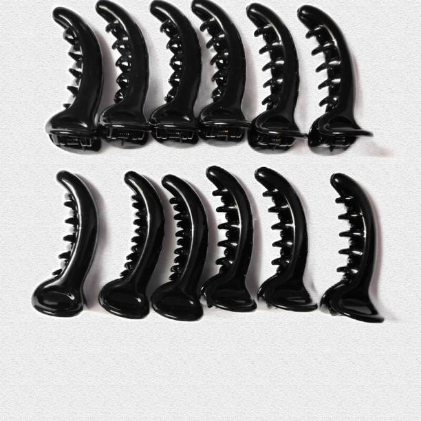 Idha Heavy Duty Mirchi Black Banana Hair Clips Pack of 12 Pcs Banana Clip