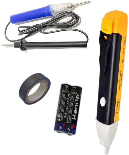 DUMDAAR Continuity Tester Electric Tape with Voltage Tester (2) Battery to check all Cables Cords &amp; Wires Analog Multi meter (Black 4000 Counts)New Arrival With Buzzer + Led Flash Light Volt Alert 1AC-D 90-1000 VAC Voltage Tester Voltage Meter Non Contact Electric Voltage Power Detector Electrical Testing Pen Tester Multi meter Induction Test Pencil Analog Voltage Tester Digital Voltage Tester(Pack of 3) Analog Multimeter