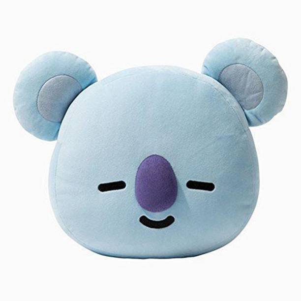 RBB HUB BTS BT21 Kpop Merch Plush Large 14" Cushion Dust Cover / Rucksack Plush Pillow Animal Stuffed Toys K-pop Cushion Pillow Soft BTS Character ( Pack of 1 ) (Koya - Blue) - 35 cm