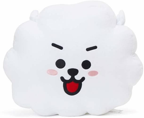 RBB HUB BTS BT21 Kpop Merch Plush Large 14" Cushion Dust Cover / Rucksack Plush Pillow Animal Stuffed Toys K-pop Cushion Pillow Soft BTS Character ( Pack of 1 ) (RJ - White) - 35 cm