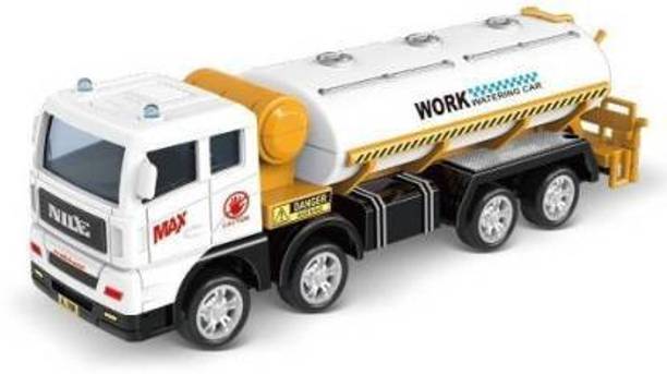 SR Toys Exclusive Unbreakable Tanker Engineering Frictions Power Truck Toy For Kids (Multicolor)