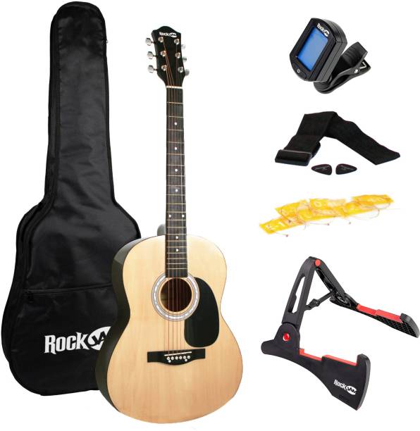 RockJam RJW-101-N-PK Acoustic Guitar Linden Wood Hard Wood Right Hand Orientation
