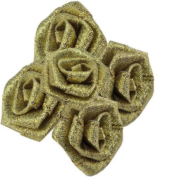 Uniqon Set of 1 Pkt Handmade Golden Artificial Rose Flowers (100 Pcs approx in Each Pkt) for Home Birthday Parties Hall Craft Decorations, Wedding Invitation Card Decor, Gift Packing/wrapping, Arts and Craftworks, Flower Making, Diy Project Work and Bouquet Making Gold Rose Artificial Flower Gold Rose Artificial Flower