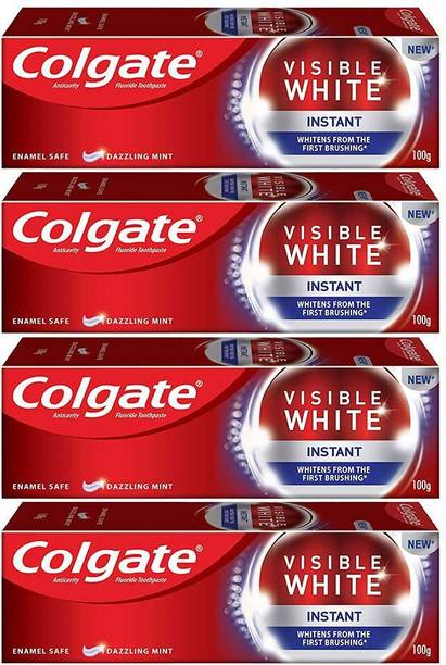 Colgate Visible White Instant Toothpaste, 100gm (Pack of 4) Toothpaste