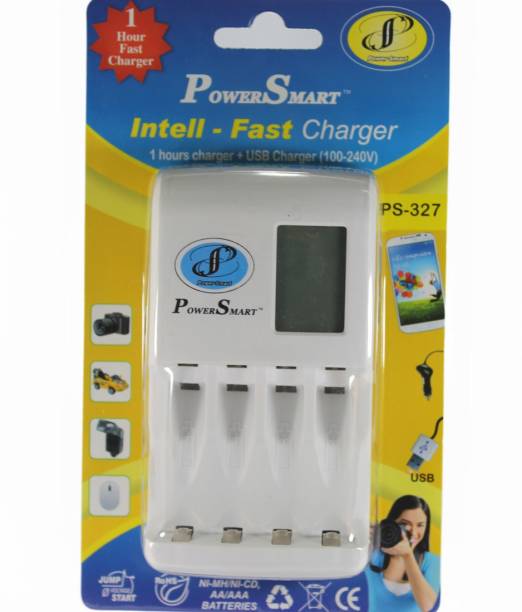 Power Smart Fast Cell Charger with USB Port (for Ni-MH AA/AAA Rechargeable Batteries)  Camera Battery Charger