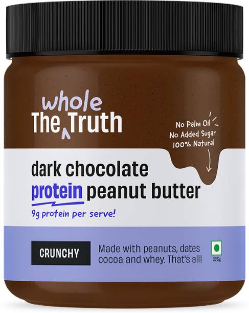 The Whole Truth - Dark Chocolate Protein Peanut Butter - Crunchy | All Natural | Gluten Free | 325 g
