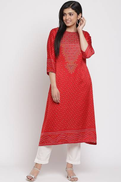 Printed Modal Straight Kurta for Women