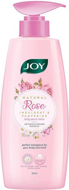 Joy Rose Body Serum Lotion | Moisturizing, Skin Soothing & Hydration With Rose Extract, Geranium & Chamellia Essential Oils | Long-Lasting & Nourishing | Quick Absorbing | Non - Sticky