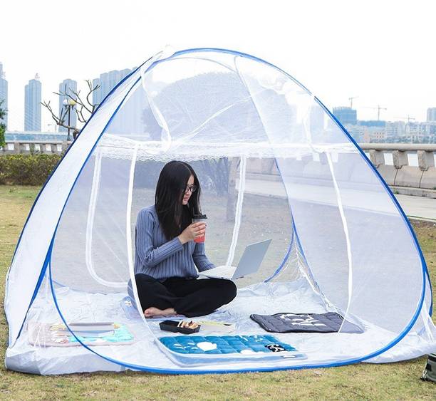 pamworld Polyester Adults Washable Mosquito Net Polyester Adults Foldable for Single Bed - (200*130*120 CM) Mosquito Net