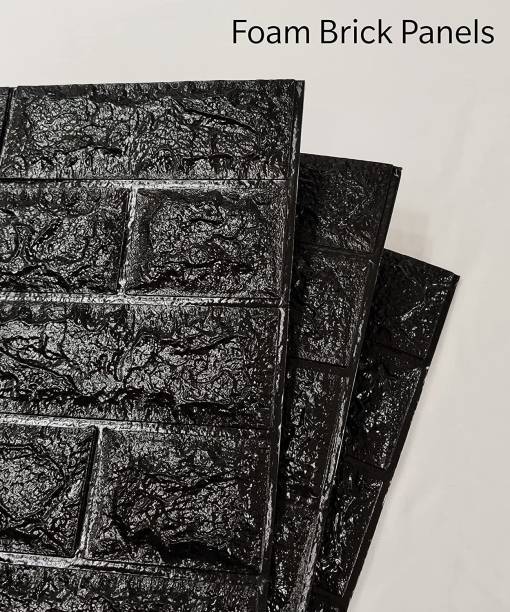 Akshar collection 70 cm 3D Brick Wallpaper for Walls I Wall Stickers Self Adhesive Panel Medium Self Adhesive Sticker