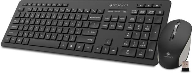 ZEBRONICS Zeb-Companion 500 Keyboard and Mouse Combo Wireless Standard Desktop Keyboard Compatible with Desktop, Laptop, Mac Easy to Use,Plug and Play,Quick, Comfy Durable body