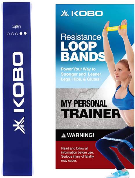 KOBO AC-80 Loop Bands 2" Wide Level 2 for Stretching Fitness with Workout Guide Booklet Resistance Band