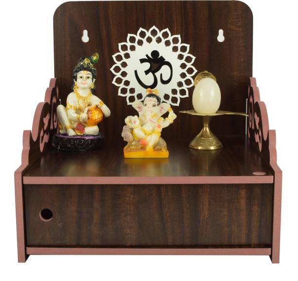 Nexat Mandir Wooden Temple for Home Pooja, Arti Temple for Home and Office Engineered Wood Home Temple