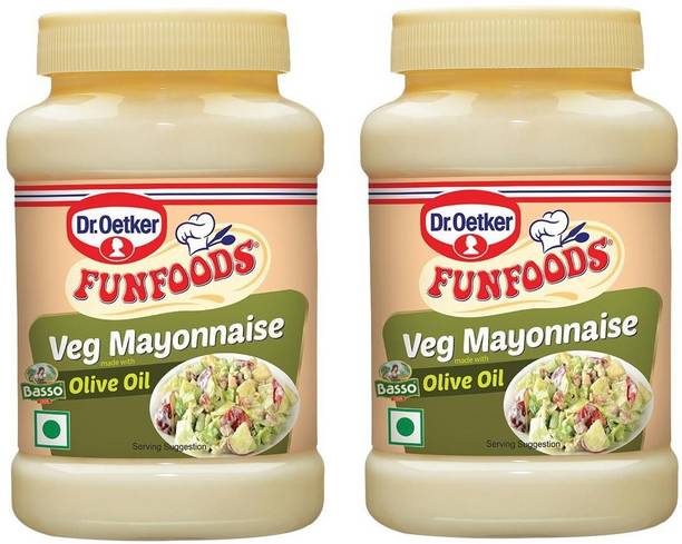 FUNFOODS by Dr. Oetker Veg mayonnaise Olive Oil 250 Gram Pack Of 2