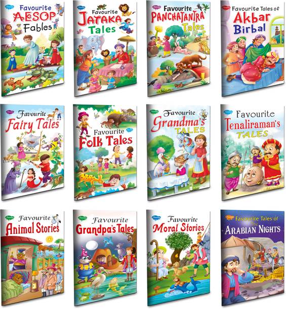 Children Story Books All In One Combo | Set Of 12 Story Books For Kids -English Moral Story Favourite Collection