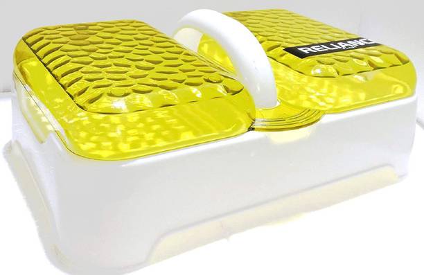 पुतक Plastic Double Sealed Drain Soap Dish Tray Holder with Handle and Lid Cover Box Case