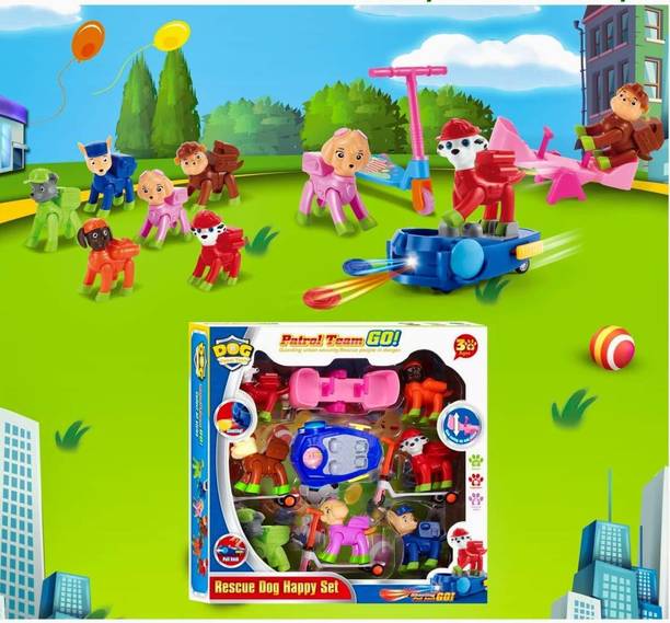 Galactic PuppBuddiees Rescue Small Set Power Petrol Heros Action Figurre Toy Pack Pup & Badge, Ryder, Tracker, Robot Dog, Everest, Team Mission Toy Pretend Play Set for Kids Mix Design