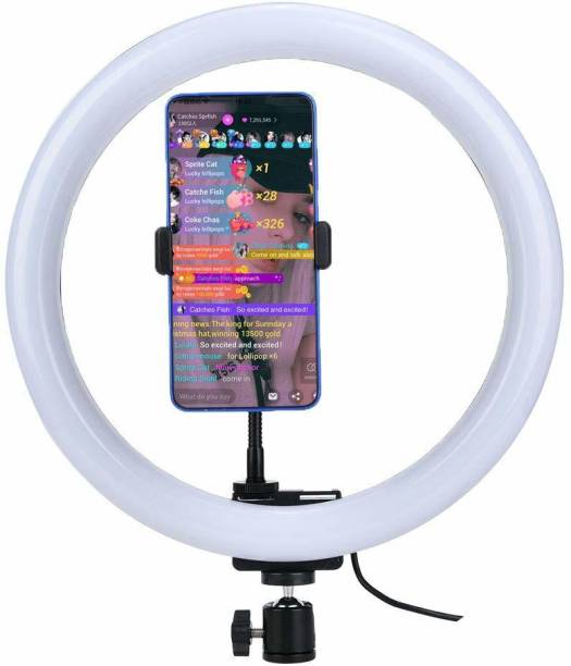 MOBONE ® 26cm Portable LED Ring Light with 3 Color Modes Dimmable Lighting | for YouTube | Photo-Shoot | Video Shoot | Live Stream | Makeup & Vlogging | Compatible with iPhone/Android Phones & Cameras 3600 lx Camera LED Light
