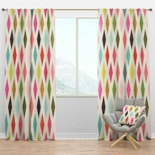 SJV 214 cm (7 ft) Polyester Room Darkening Door Curtain (Pack Of 2)