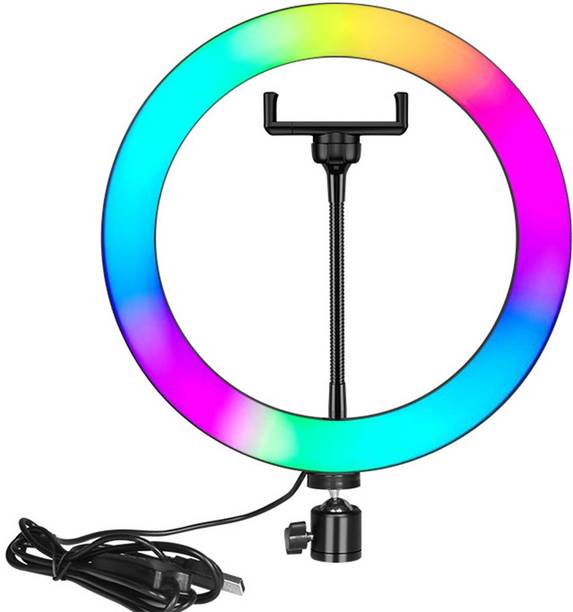 Wrapo RGB LED 10" Inch Soft Ring Light, RGB Flash Ring Light for Camera Smartphone YouTube Video Shooting and Makeup, Light for Reels , Vigo and Many More (Without Tripod Ring Flash