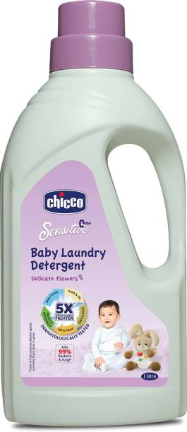 Chicco Baby Laundry Detergent, Delicate Flowers, 5X Stain & Germ Fighter, Kills 99% of Germs, Gentle on Clothes & Skin (1 L) Liquid Detergent