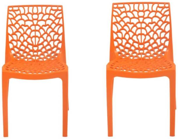 Supreme WEB ORANGE SET OF 2 CHAIR FULLY COMFORT nd weight bearing capacity 150 kg outdoor chair. Plastic Outdoor Chair